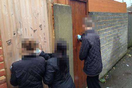 Teenagers were made to clear up graffiti they had done on the Isle of Sheppey