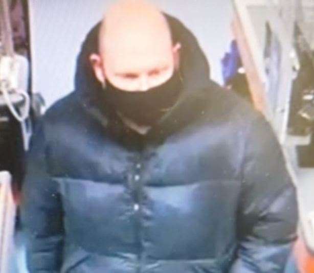 Police have released this image of a man they would like to speak to following the incident at the shop. Picture: Kent Police