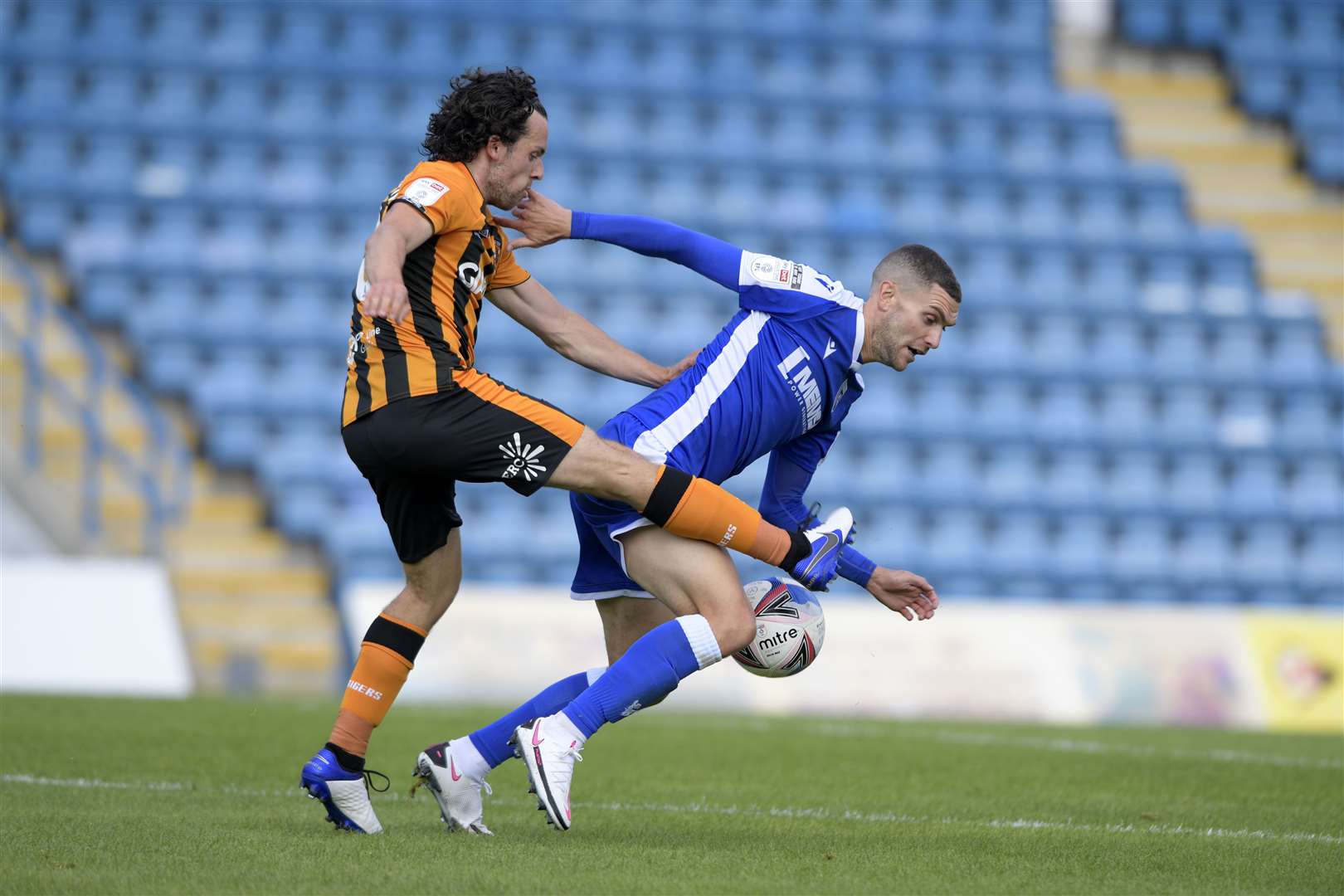 Stuart O'Keefe battles for the ball Picture: Barry Goodwin