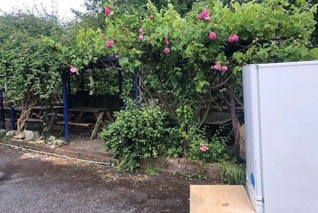 The garden is surrounded by a number of well-established climbing roses. The fridge at the edge of the car park might just be stacked with beer – I didn’t check.