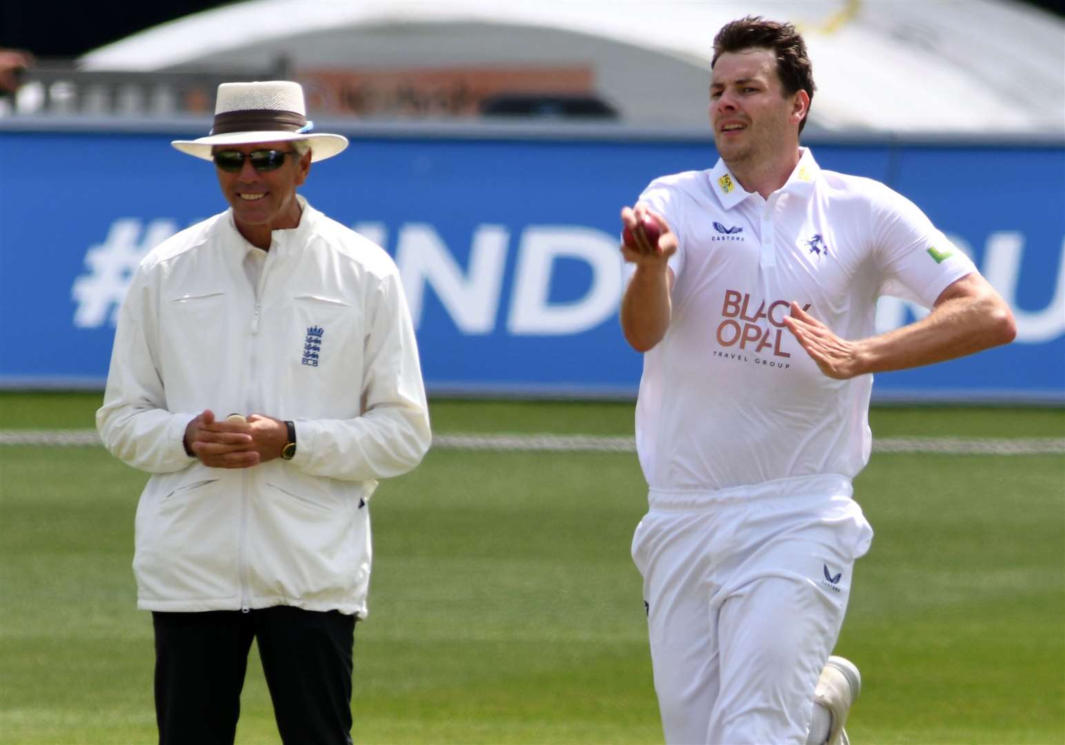 Jacob Duffy - took three wickets in four balls to put Kent in control against Gloucestershire at Canterbury. Picture: Barry Goodwin