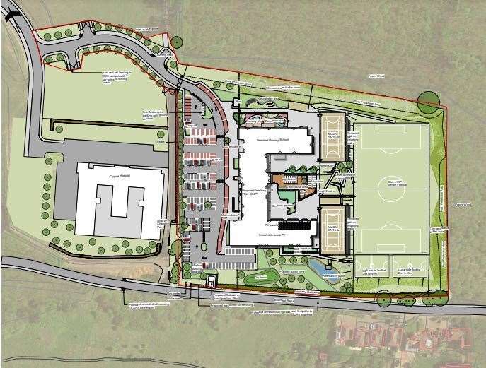 The amended site plan with a new entrance