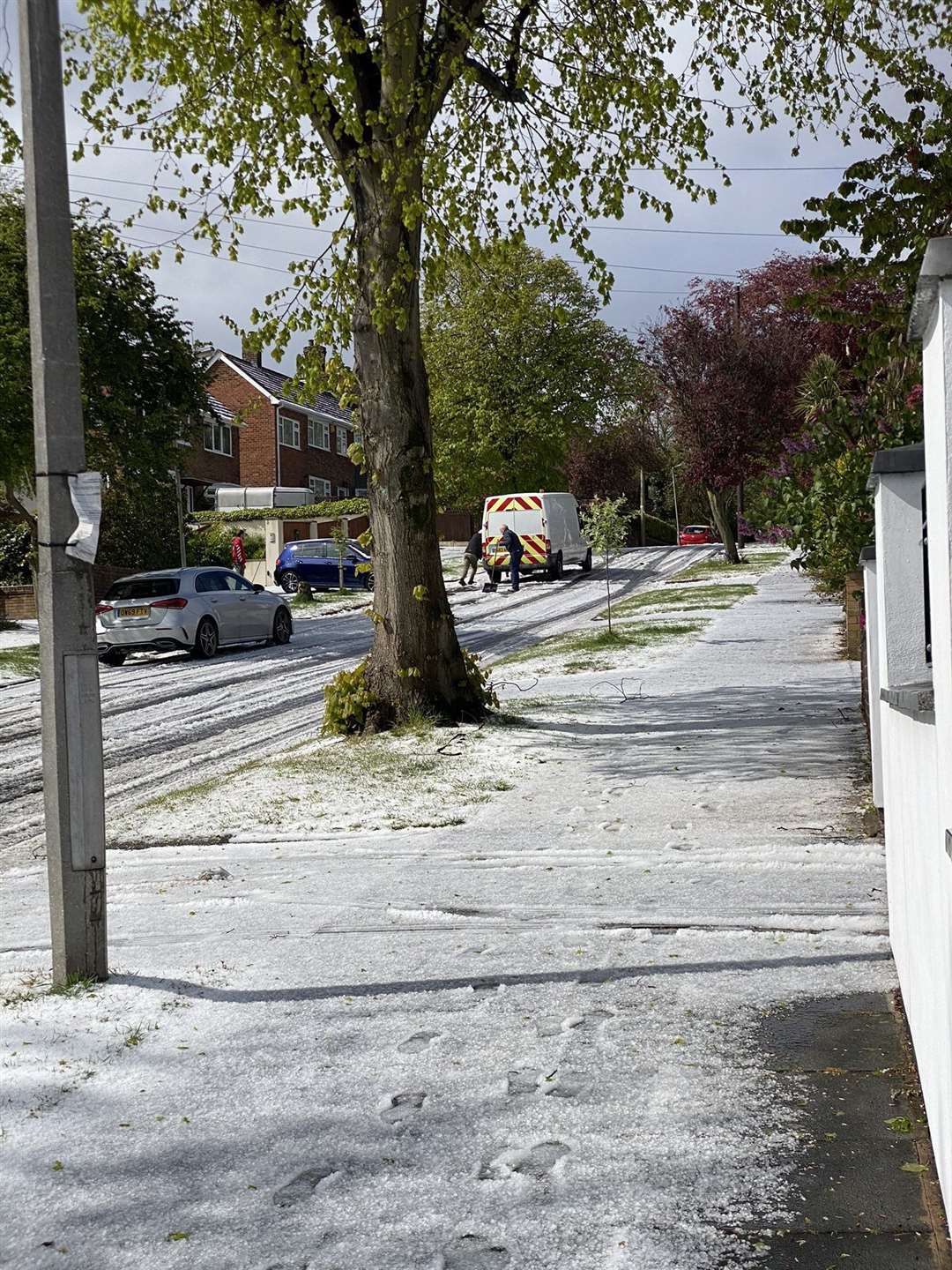 Hail fell in West Kirby, Wirral, on Wednesday (Alex Clerc/PA)