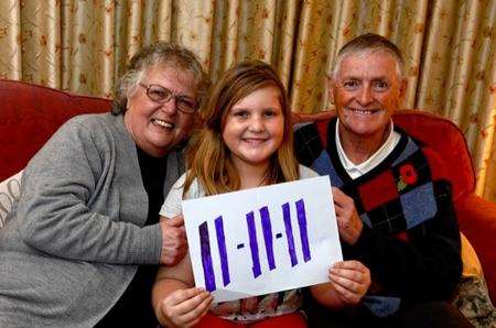 Becky with her grandparents