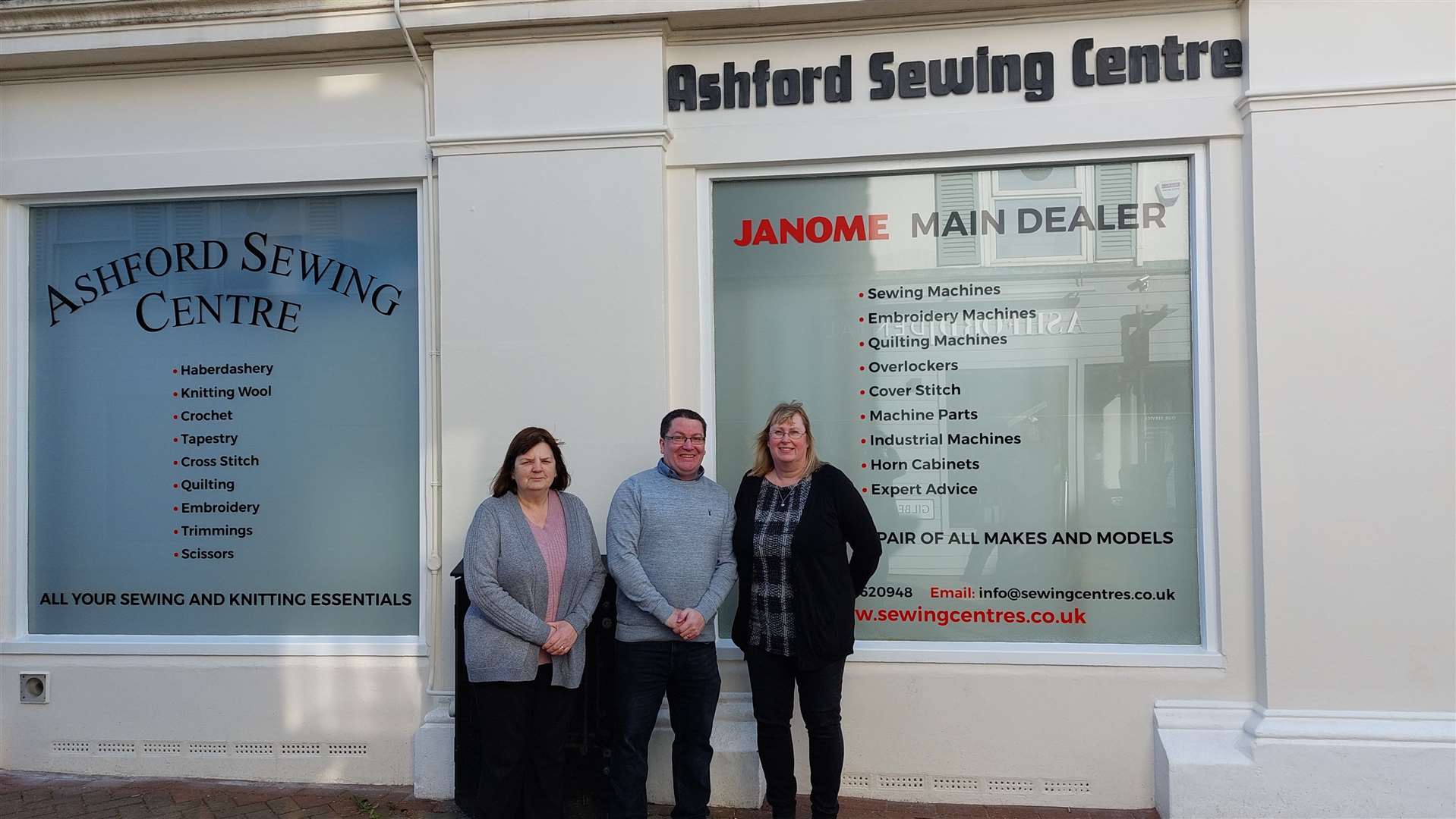 Sales assistant Kim Waters, business partner Kevin Webb and sales assistant Cathy Adcock