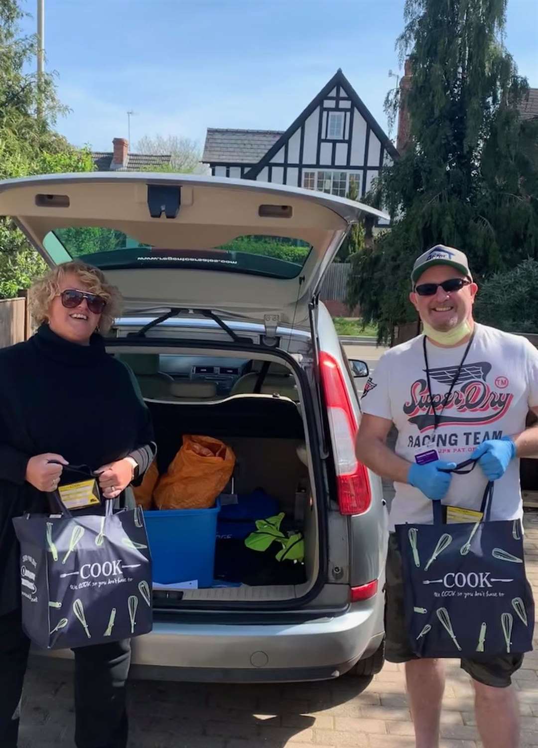 Edenbridge Town Council's Cllr Angela Baker with volunteer and youth worker at the Eden Christian Trust Anthony Shipwright