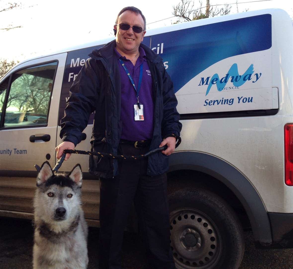 Community safety warden Russel Songhurst with one of the many strays picked up in Medway