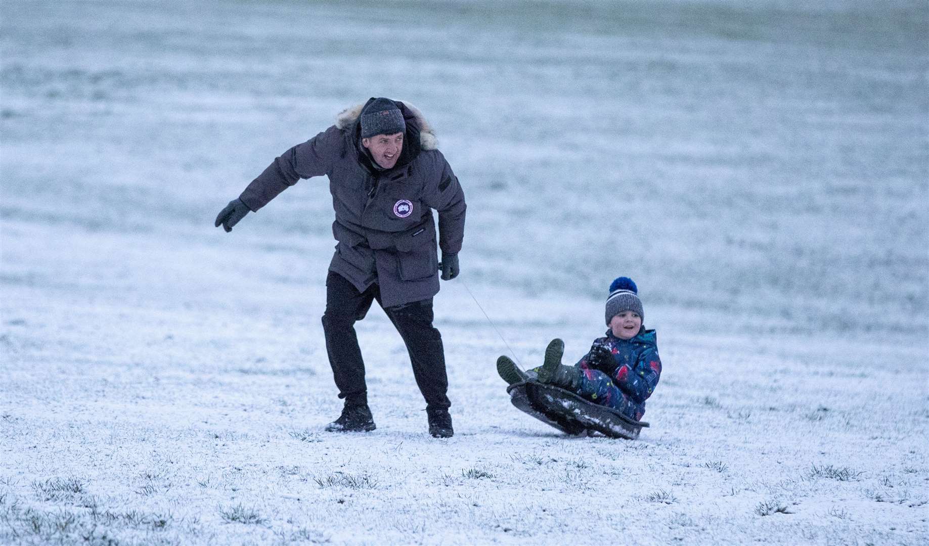 Families made the most of the snow in Liverpool (Peter Byrne/PA)