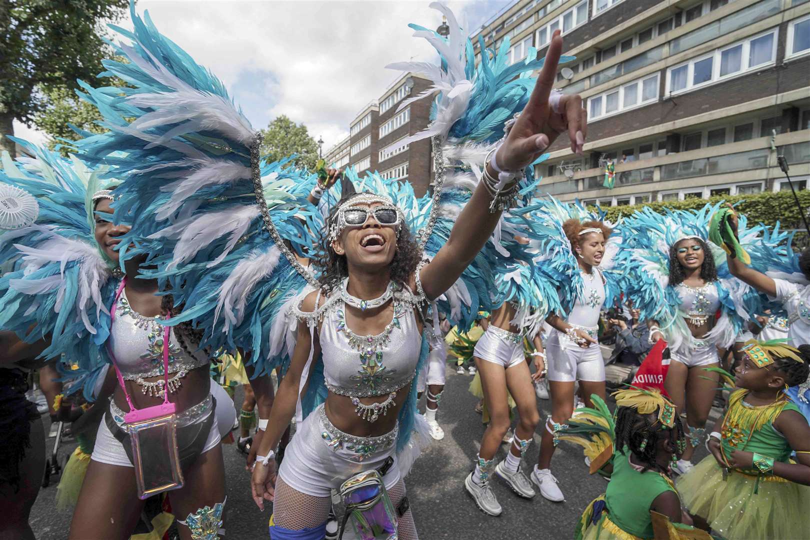 A collective of angels showed off their blue and white wings (Jeff Moore/PA)