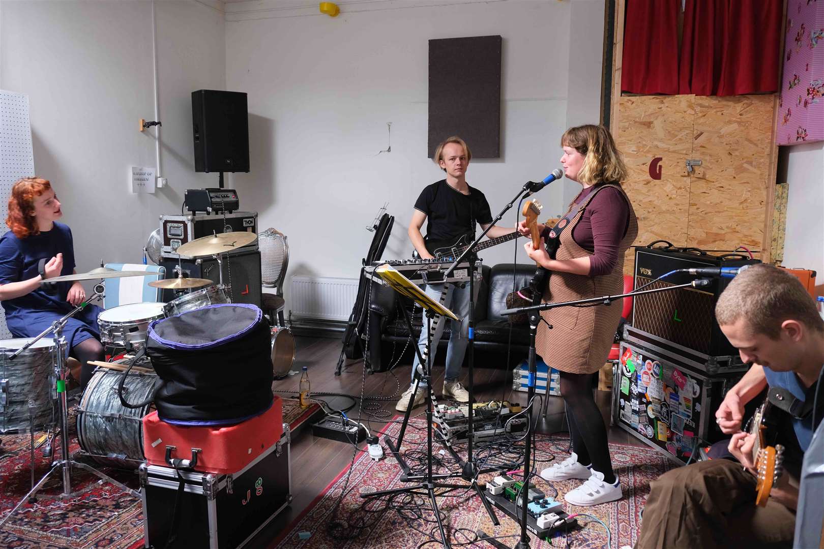 The band will be stuck inside the studio for a fortnight following government guidelines. Picture: Pip Blom