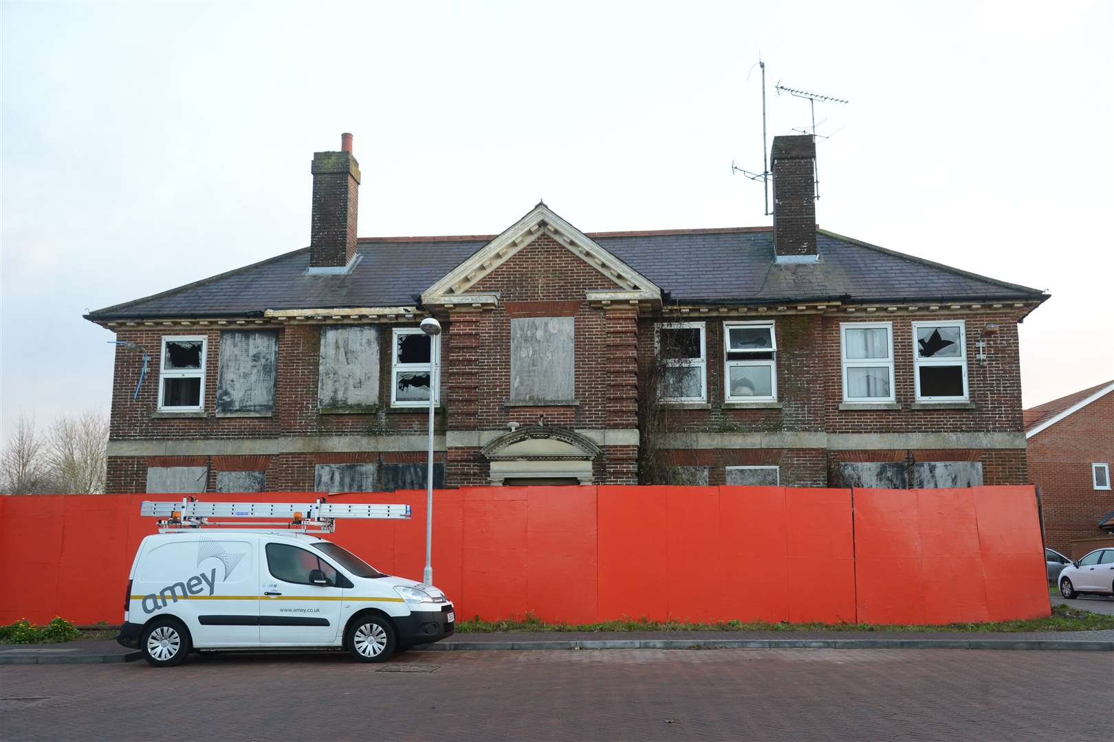 The former Ashford Hospital site in Kings Avenue has been surrounded by hoardings for several years