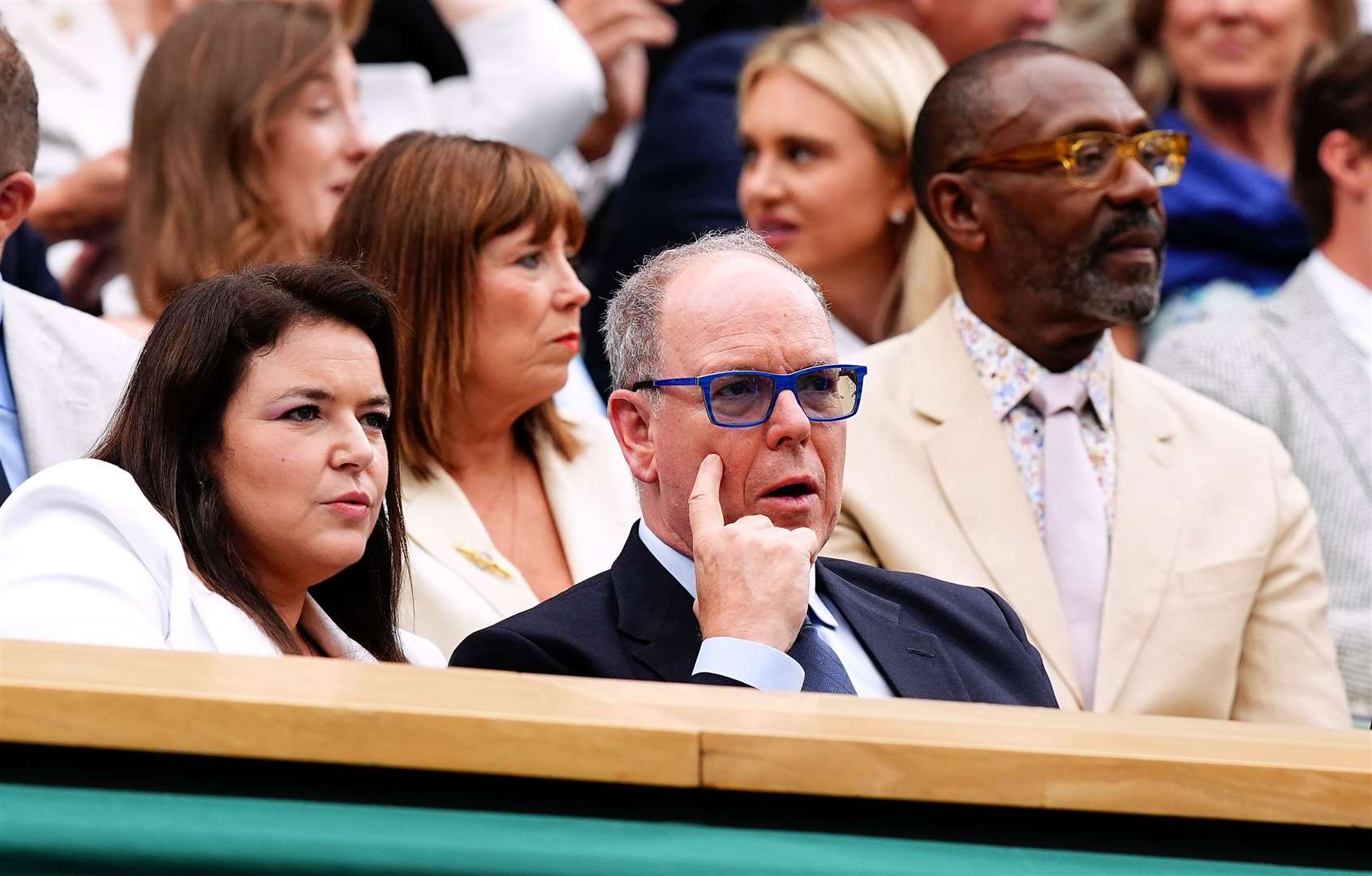 Prince Albert II of Monaco in the royal box on day eight of the 2024 Wimbledon Championships (Aaron Chown/PA)