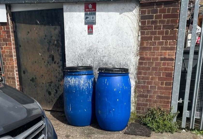 The bird nest sits above barrels of oil at the chip shop