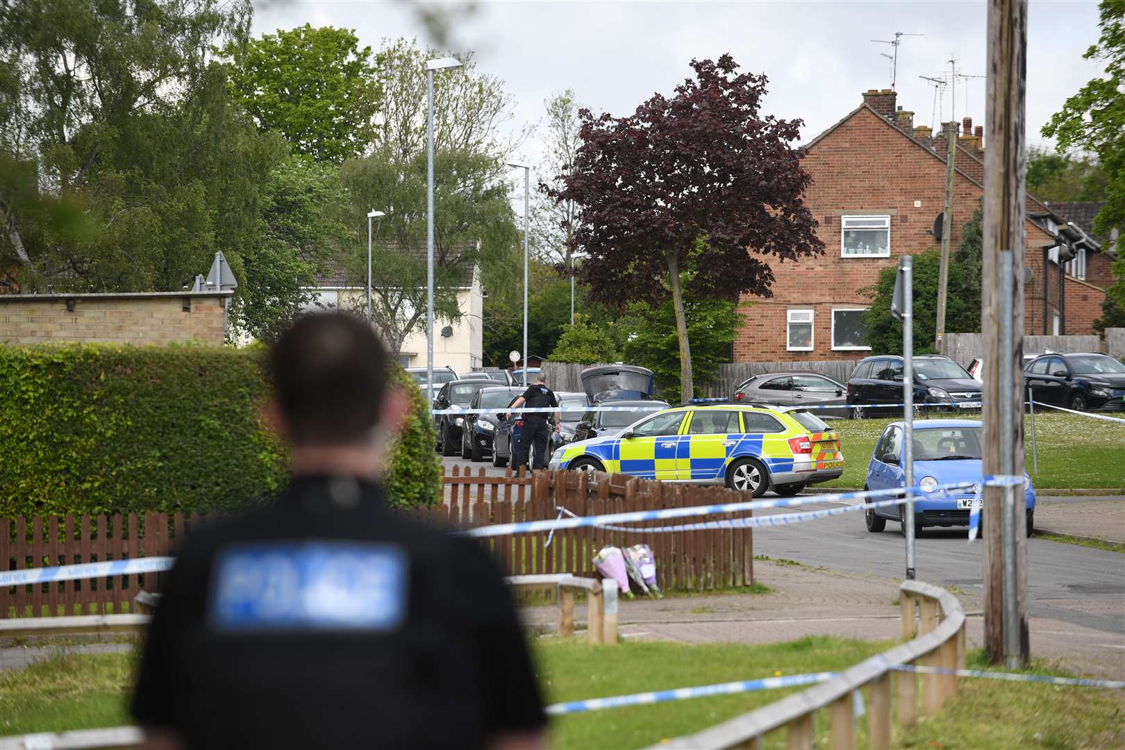 Floral tributes had been left at the scene on Wednesday (Joe Giddens/PA)