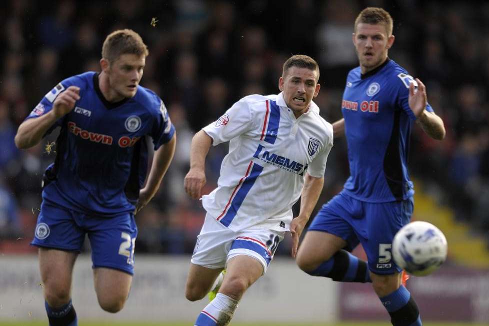 Cody McDonald gets ahead of the Rochdale defence Picture: Barry Goodwin