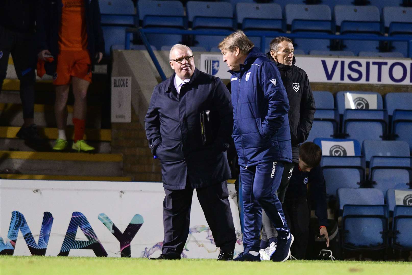 Manager Steve Evans with number two Paul Raynor in discussion at the final whistle Picture: Barry Goodwin