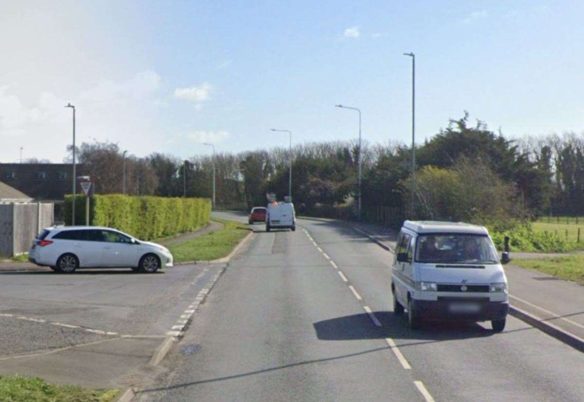 A cyclist has been taken to the William Harvey Hospital in Ashford after falling off their bike on the A259 Dymchurch Road, in Hythe. Picture: Google