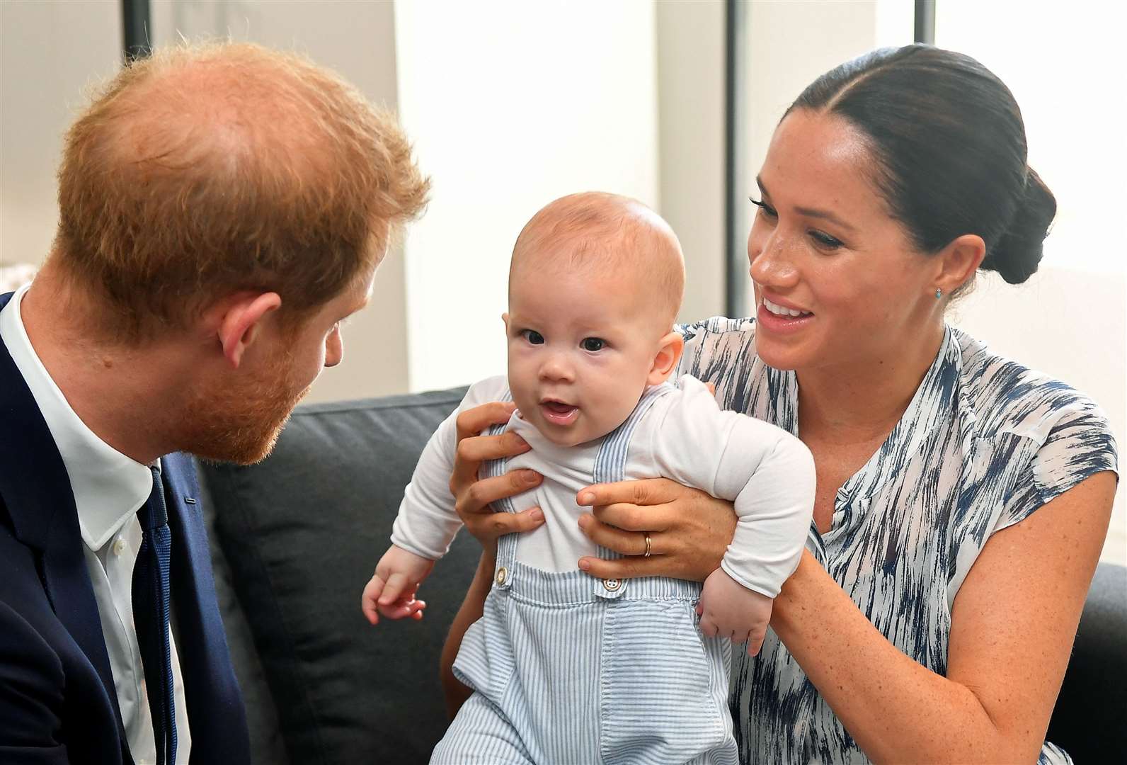 Harry and Meghan pictured with son Archie during their tour of southern Africa (Toby Melville/PA)