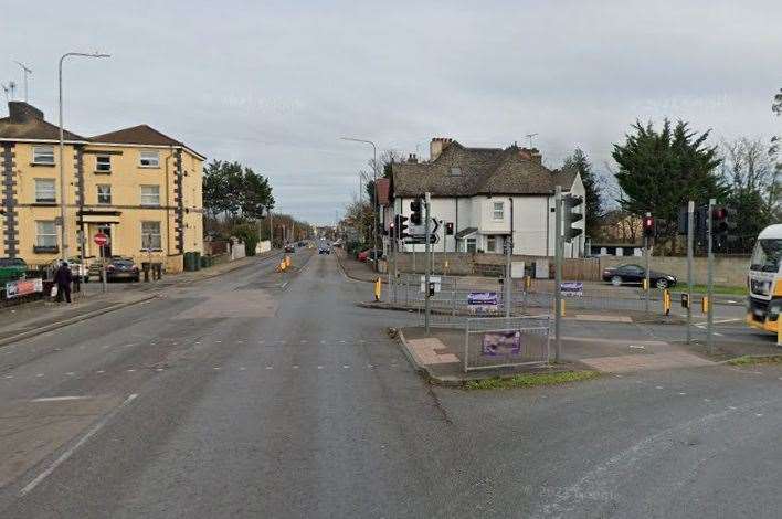 There are long delays on the B2175 London Rd, Northfleet. Photo: Google