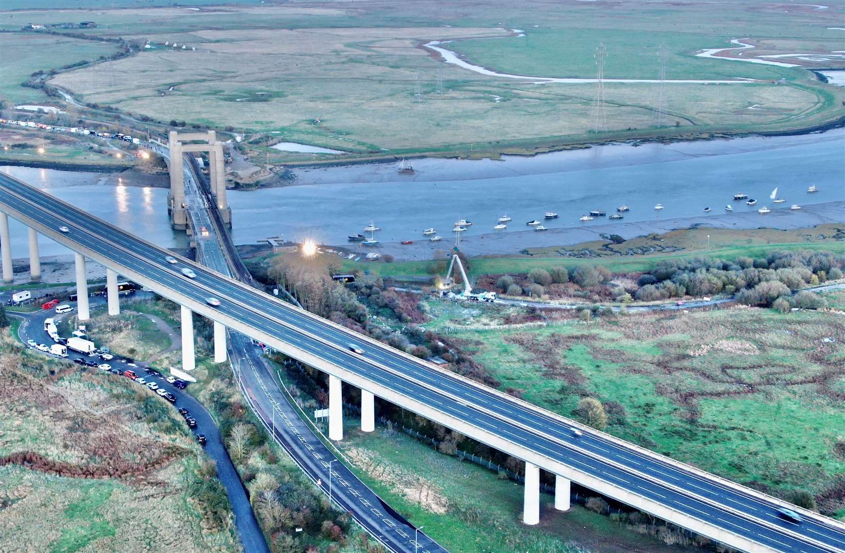 A249 Sheppey Crossing closed after man taken to hospital following crash