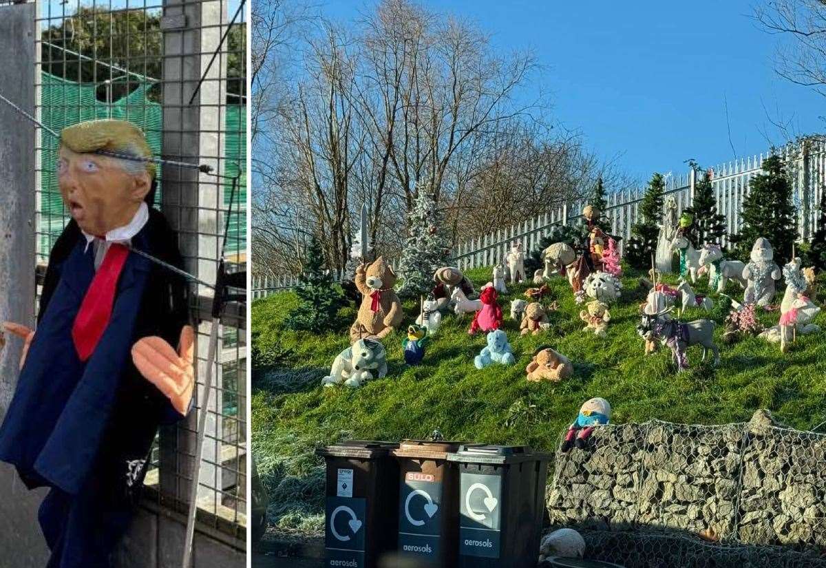 Staff at Tunbridge Wells Recycling Centre praised for comical display of unwanted toys