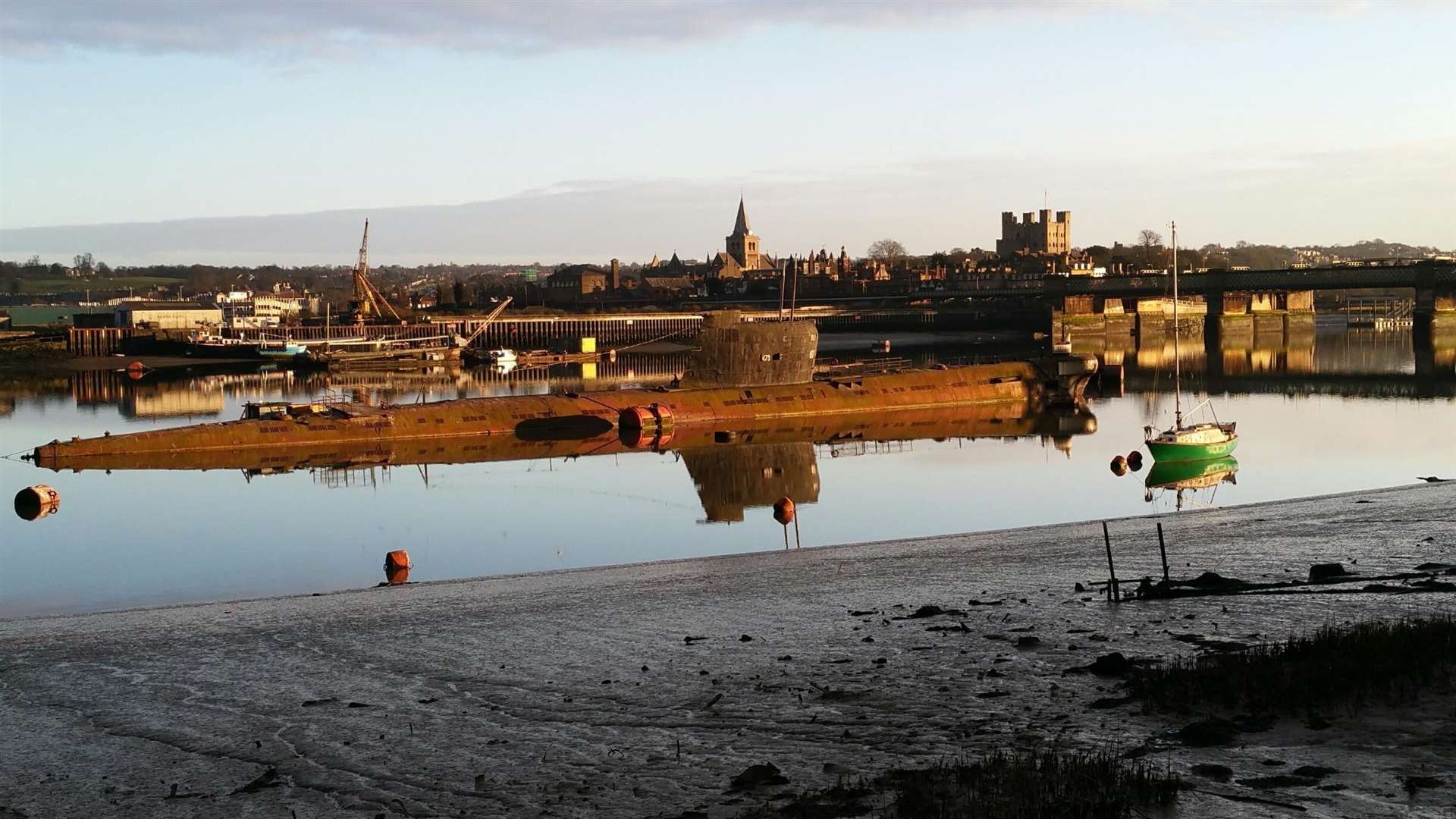 Medway Messenger reader Matt Decker took this picture of the Russian submarine in the River Medway