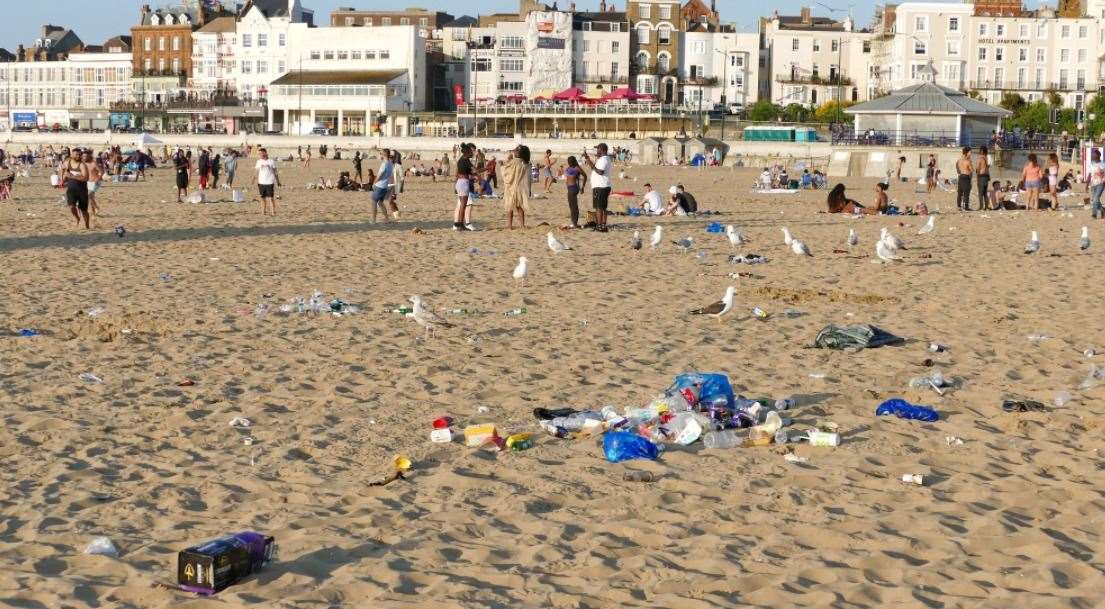 Litter on Margate Main Sands in recent weeks. Pictures: Frank Leppard Photography