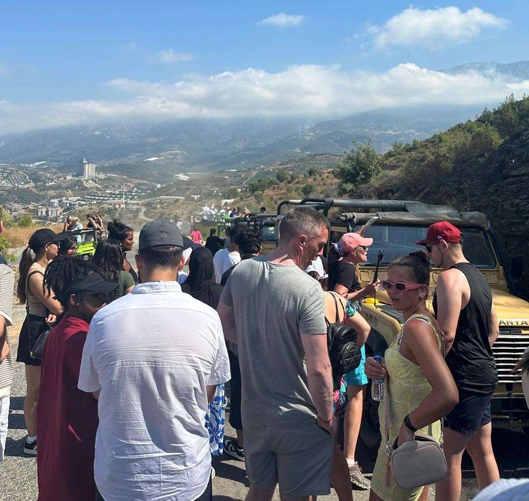 The tour group were left on the mountainside for hours in the hot sun