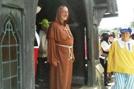 Julie Webb Flint and her husband Jason dressed as Minnie and Mickey Mouse at St Mary’s Church, Greenhithe. Even the Rev Richard Barron dressed as Friar Tuck from Robin Hood