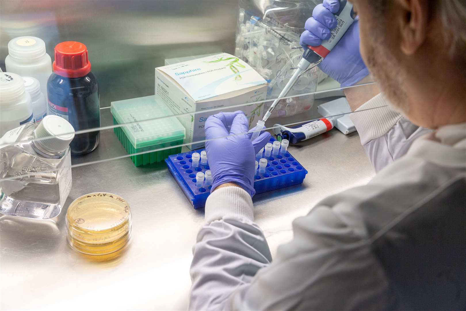 Imperial College London’s vaccine being developed in the lab (Imperial College London/PA)