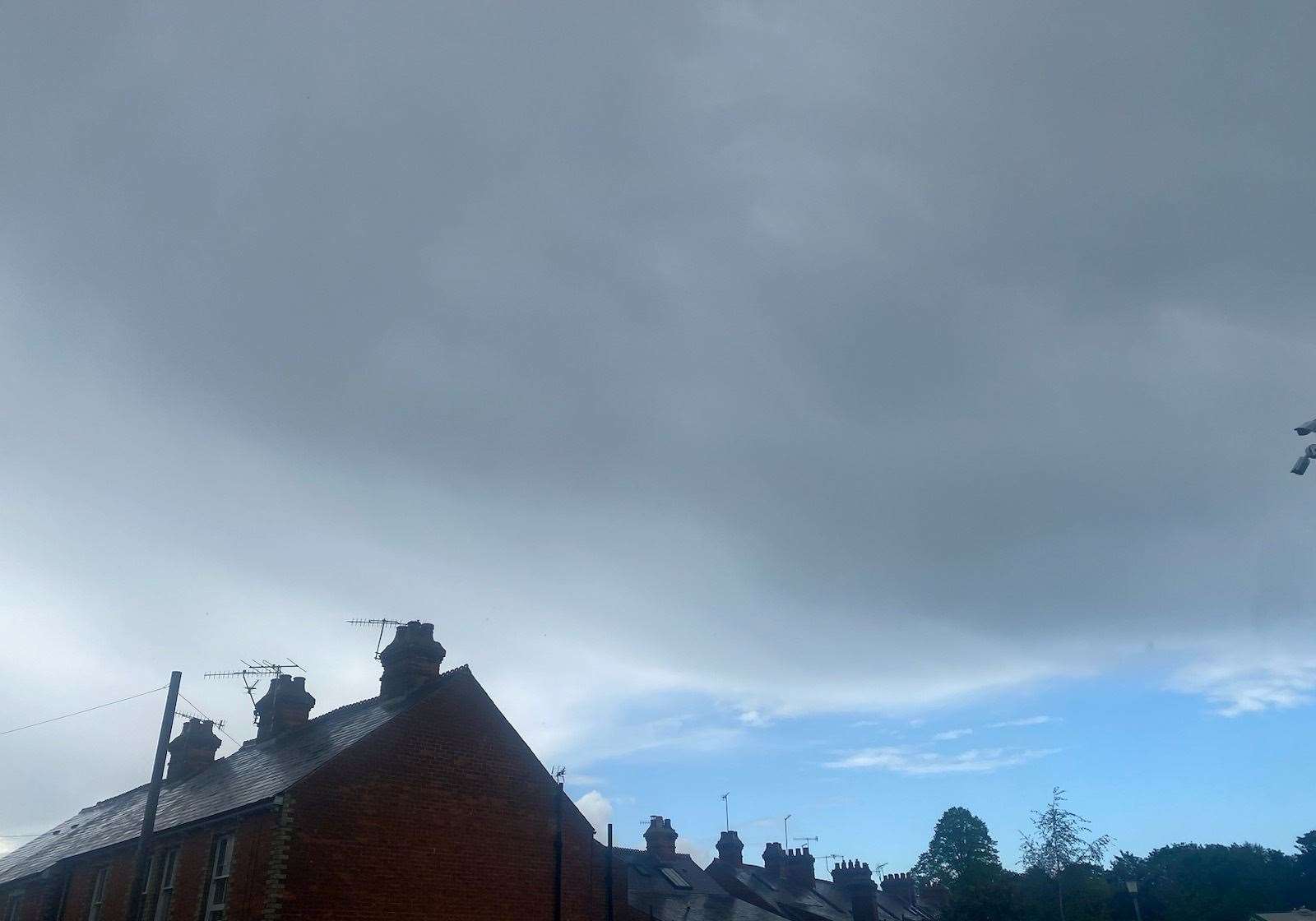 Stormy clouds over Canterbury this afternoon