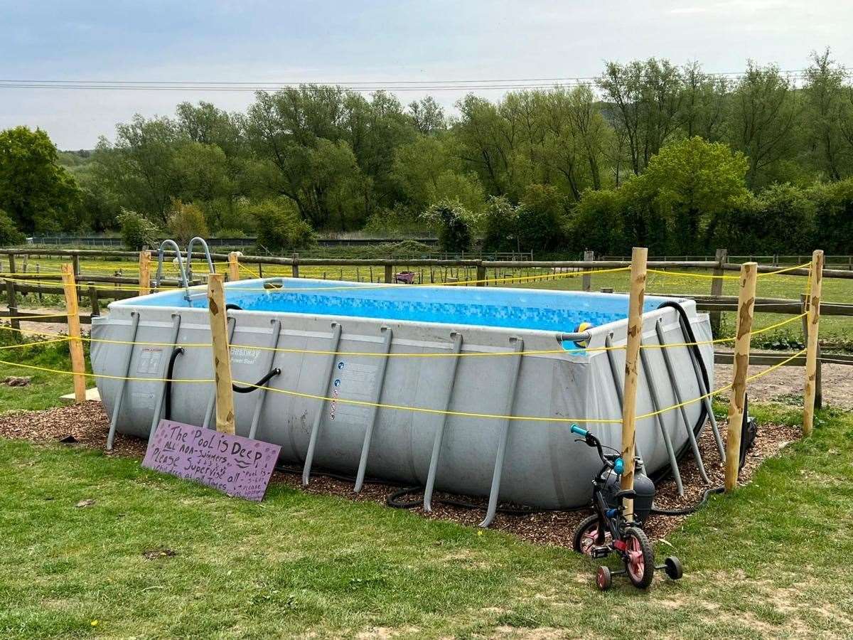 The swimming pool at the site, pictured in May, has come in for criticism. Picture: booking.com