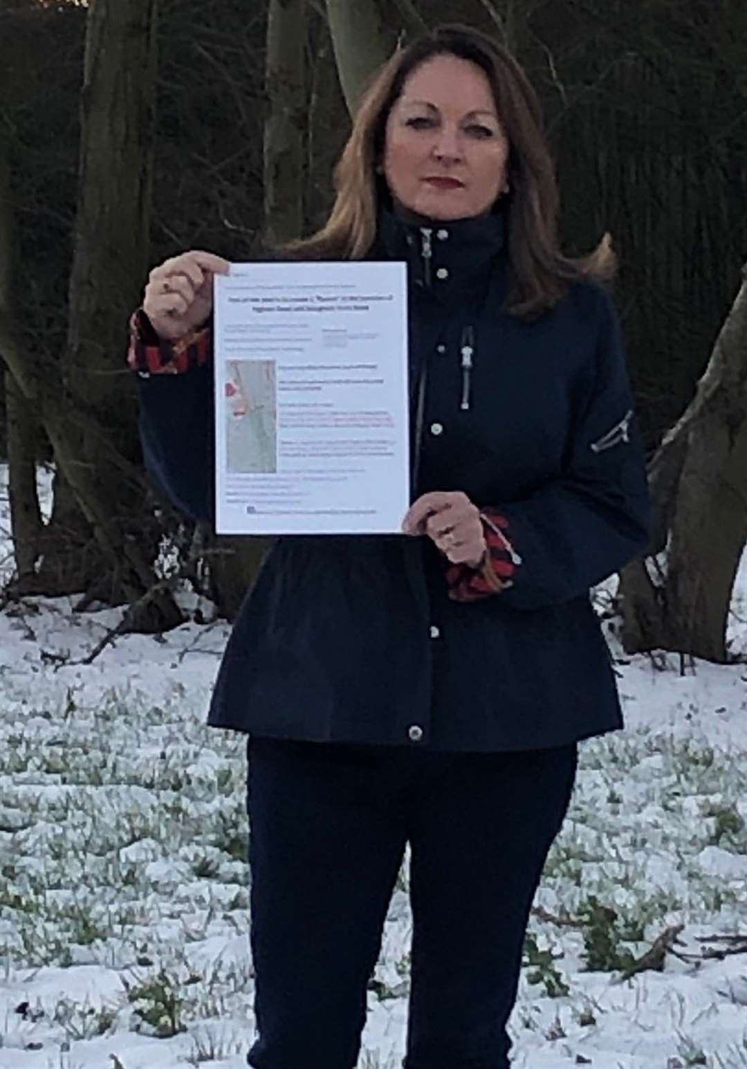 Campaigner Sharron Atkins with her leaflet