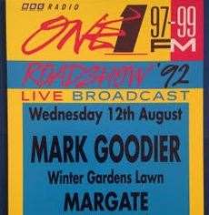 Poster promoting Mark Goodier's show in Margate in 1992. Picture Tony Miles/Smiley Miley