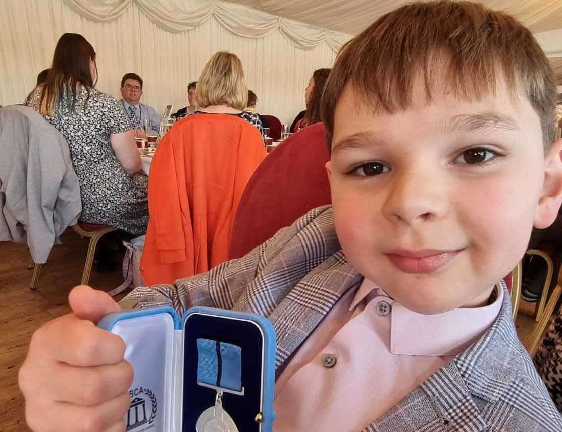 Tony Hudgell, with his British Citizen Youth Award at the House of Lords. Picture: Paula Hudgell