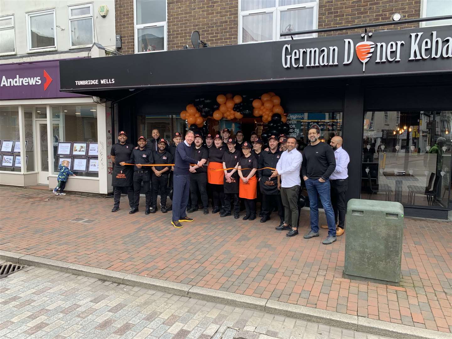 Staff outside for the opening of German Doner Kebab