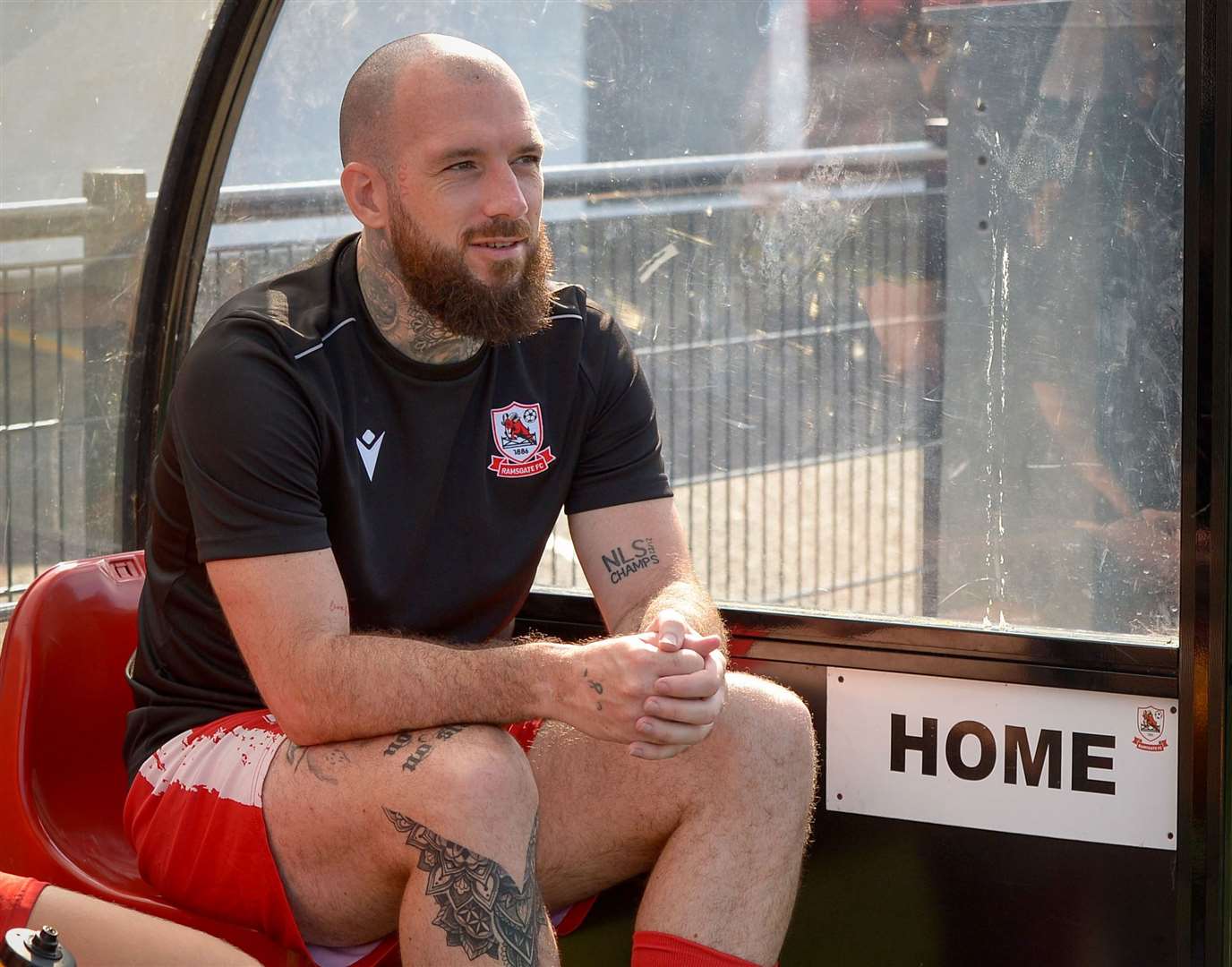 Joe Ellul in the Ramsgate dugout during last week’s 3-1 friendly defeat by Brentwood. Picture: Stuart Watson