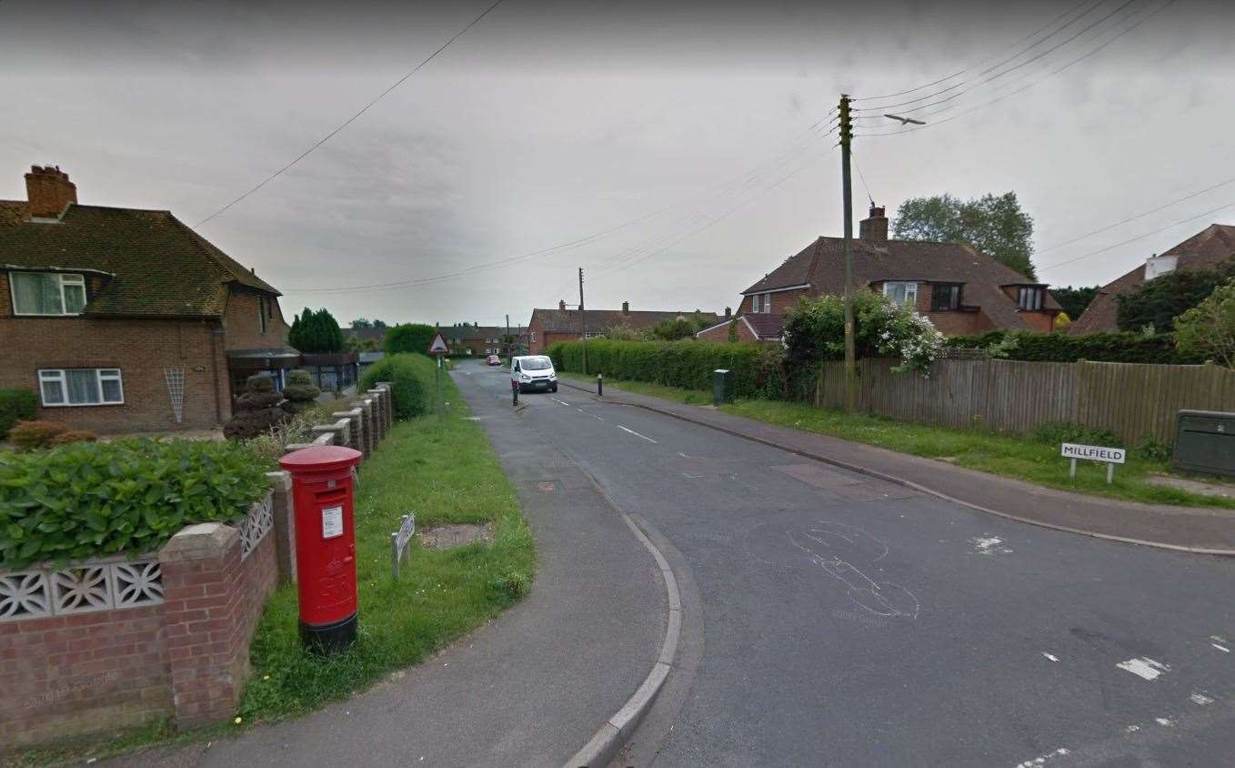 The incident took place in Millfield, Hawkinge, just after midnight this morning. Picture: Google