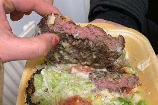 The undercooked burger at Munchies Peri Peri that a customer was refunded for in February