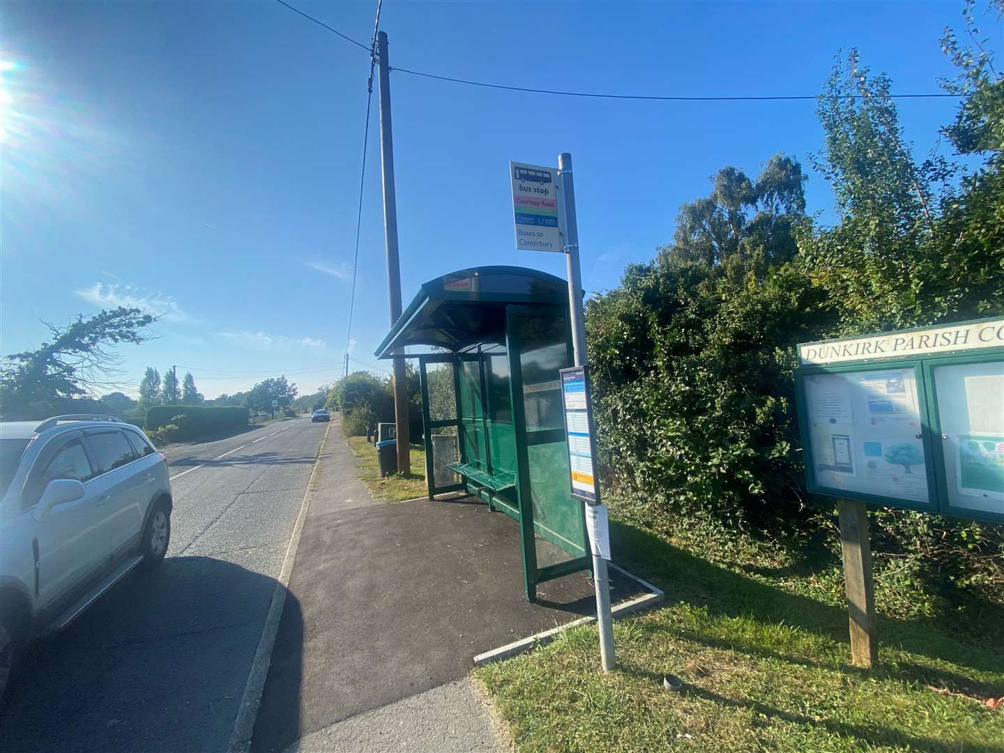 The Courtenay Road bus stop in Dunkirk