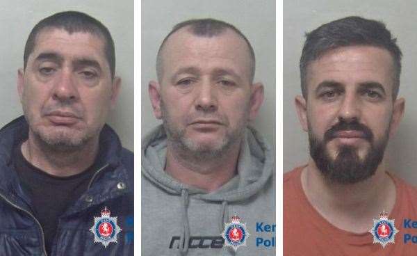 Tom Doku, Arvaniti Ilirjan and Ervin Zenelaj were locked up. Picture: Kent Police