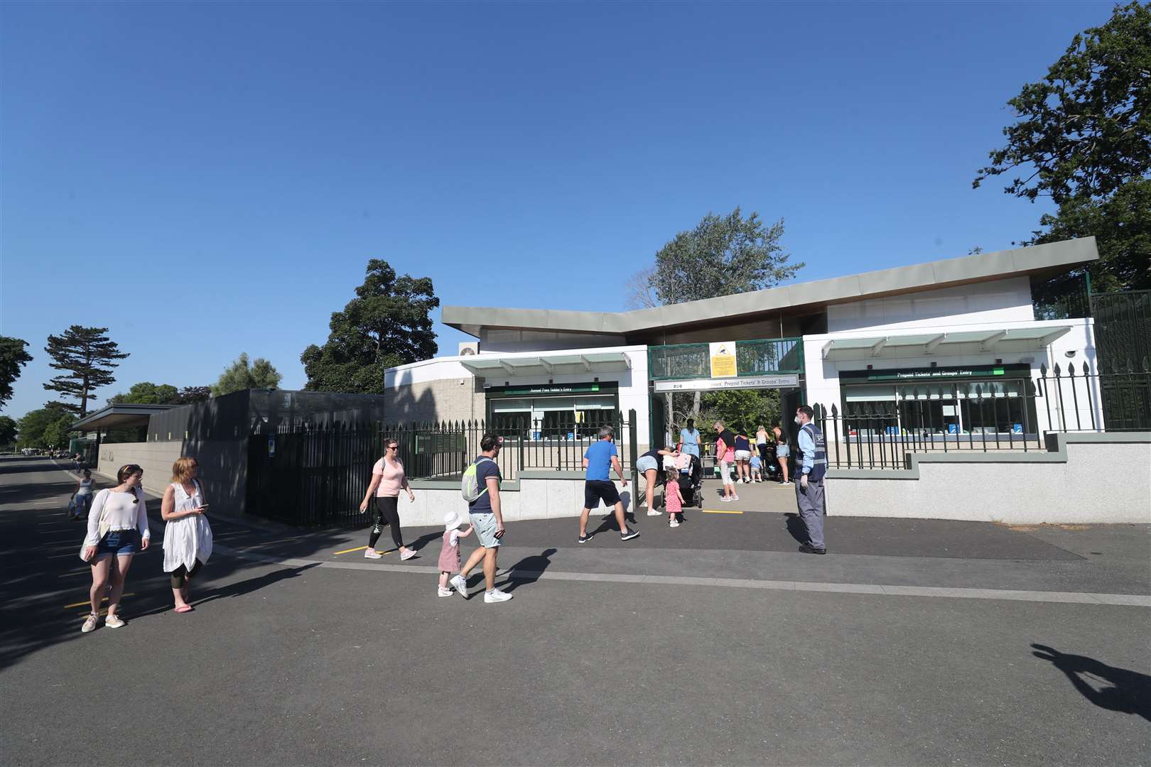 The first few arrivals at Dublin Zoo, which reopened to limited numbers after lockdown eased (Niall Carson/PA)