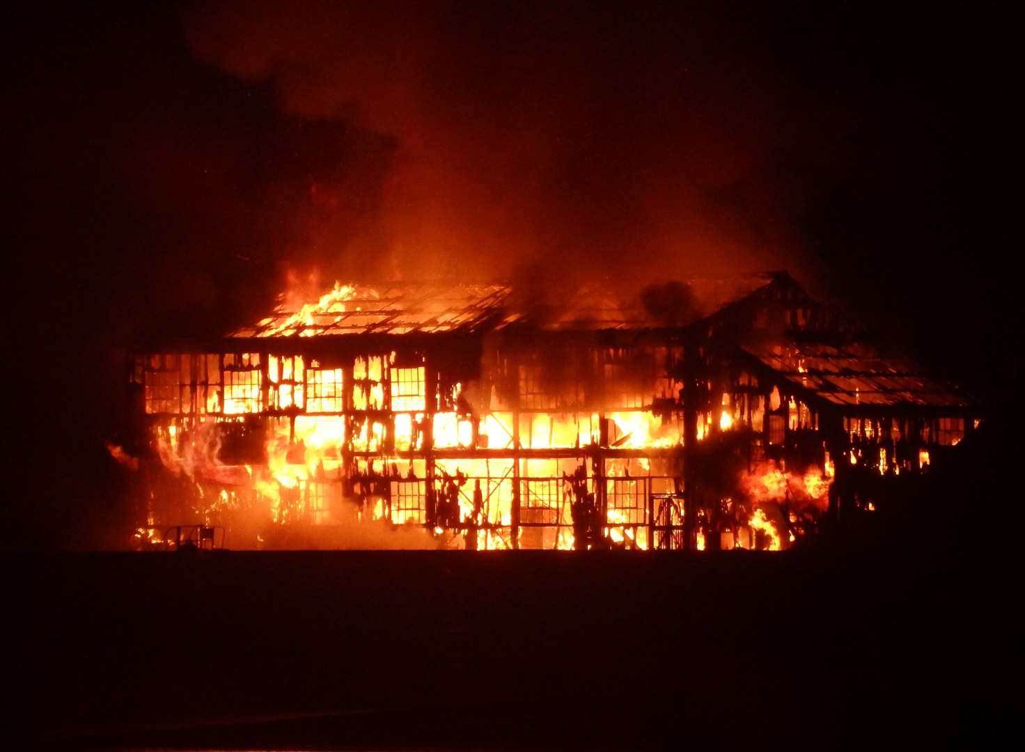 The fire has taken hold in Gas House Road, Strood. Picture: Jackie Hagan