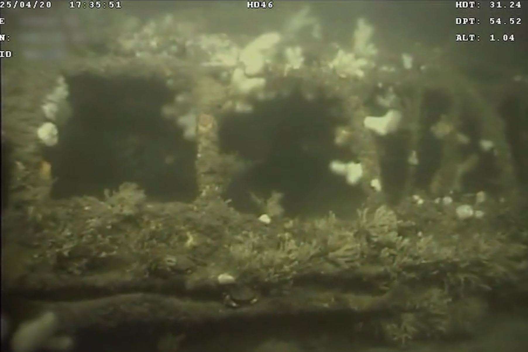 The propellers on a First World War German submarine that has been surveyed for the first time since its loss in 1917 (MMT/Reach Subsea)