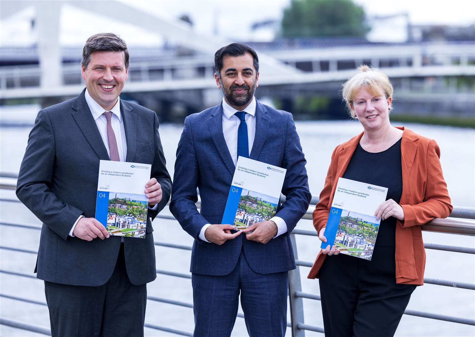 Humza Yousaf, centre, has drawn criticism for appointing Jamie Hepburn, left, as independence minister (Robert Perry/PA)