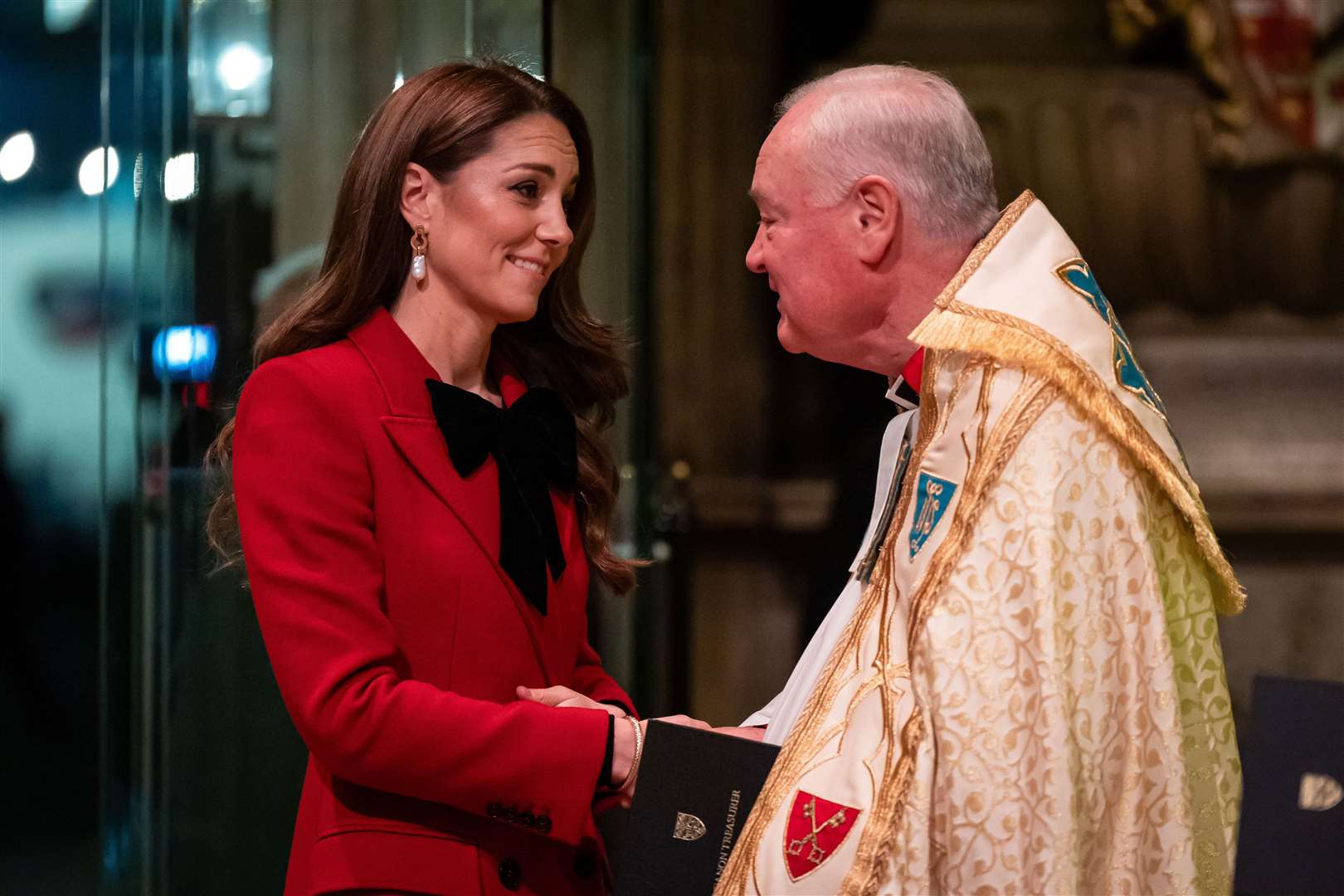 The Princess of Wales arrives for the Together at Christmas carol service at Westminster Abbey (Aaron Chown/PA)