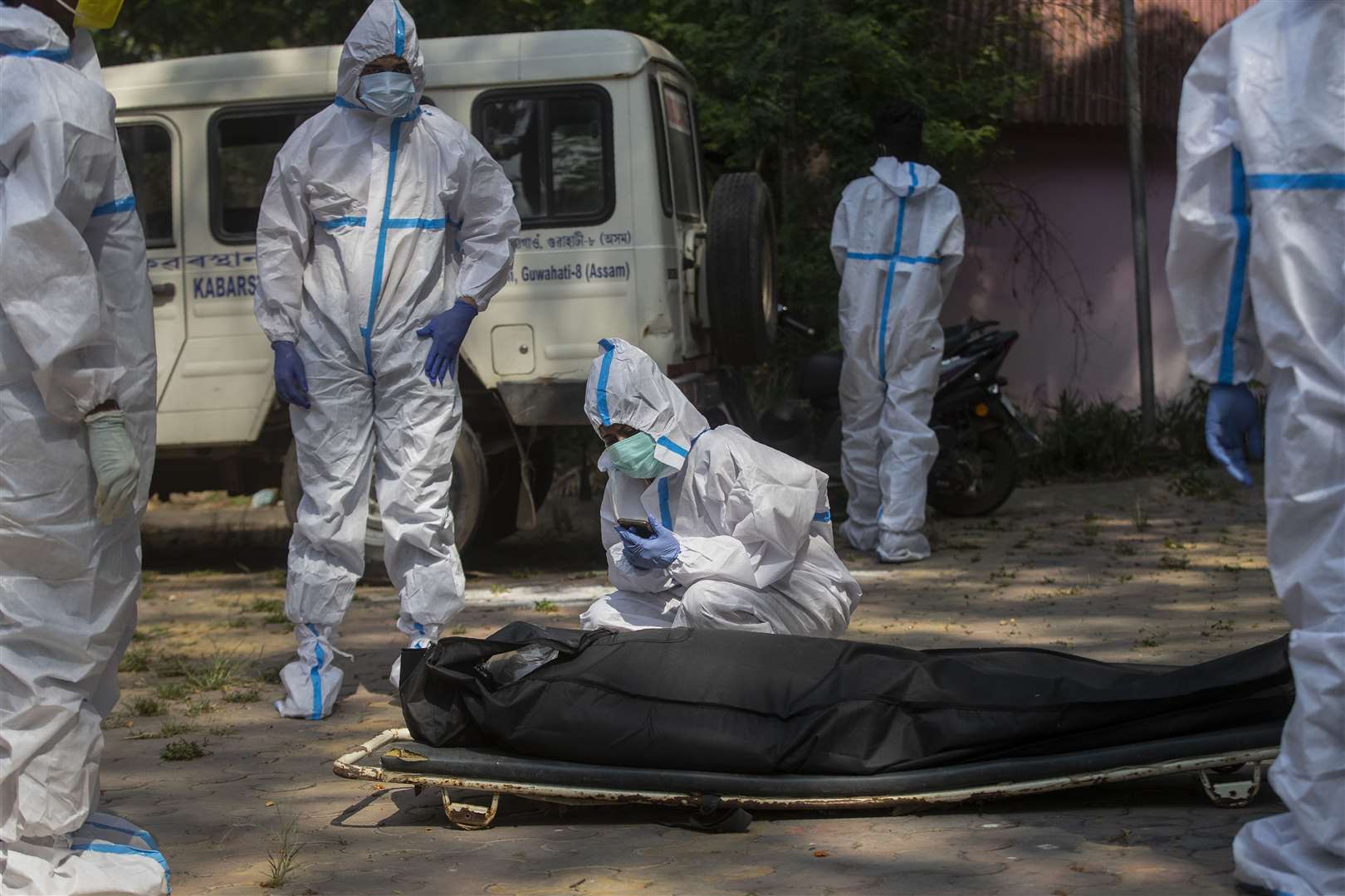 India, where Barclays employs 20,000 people, is experiencing a huge surge in Covid-19 cases (Anupam Nath/AP)