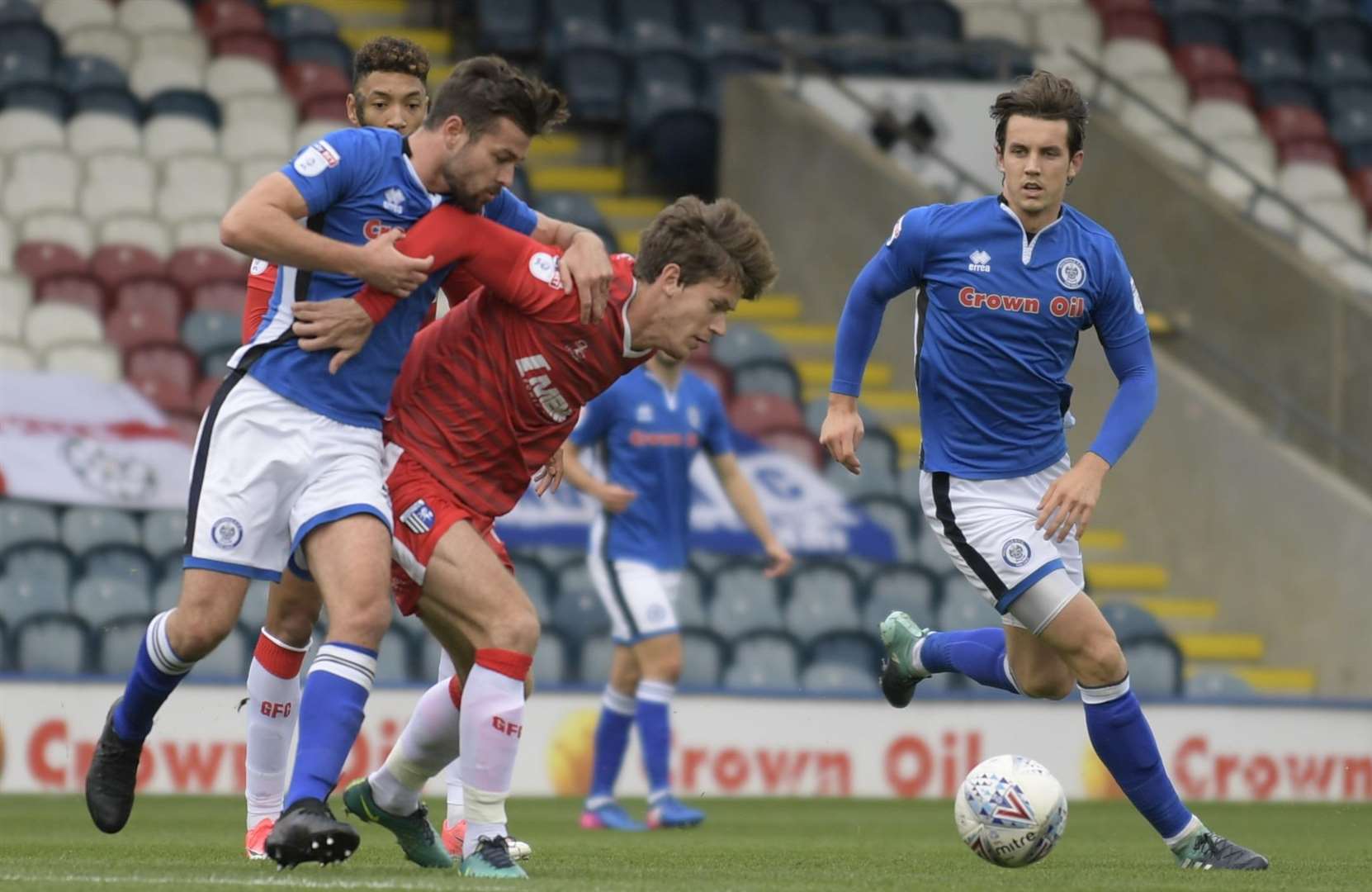 Billy Bingham takes on Rochdale last season Picture: Barry Goodwin