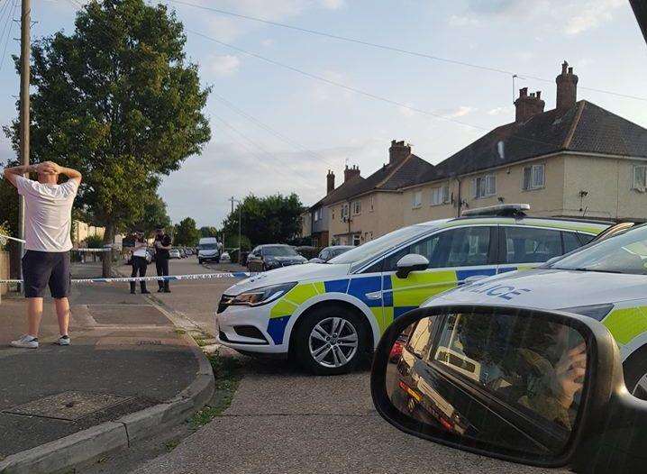 Police cordoned off Snelling Avenue in Northfleet. Picture: Marc Farley