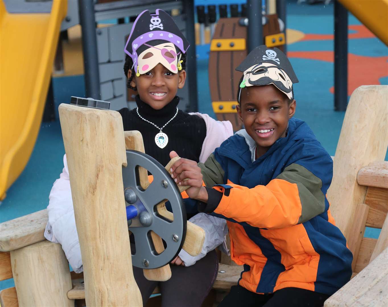 Winners from Dartford Council's colouring competition got a sneak preview of the new Buccaneer Bay in Central Park, Dartford. Picture: Andy Barnes Photography